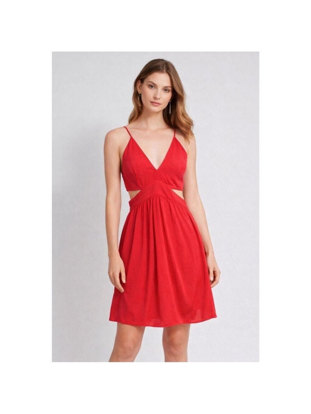 Rory Beca Red Cutout Silk Mini Dress Size 2